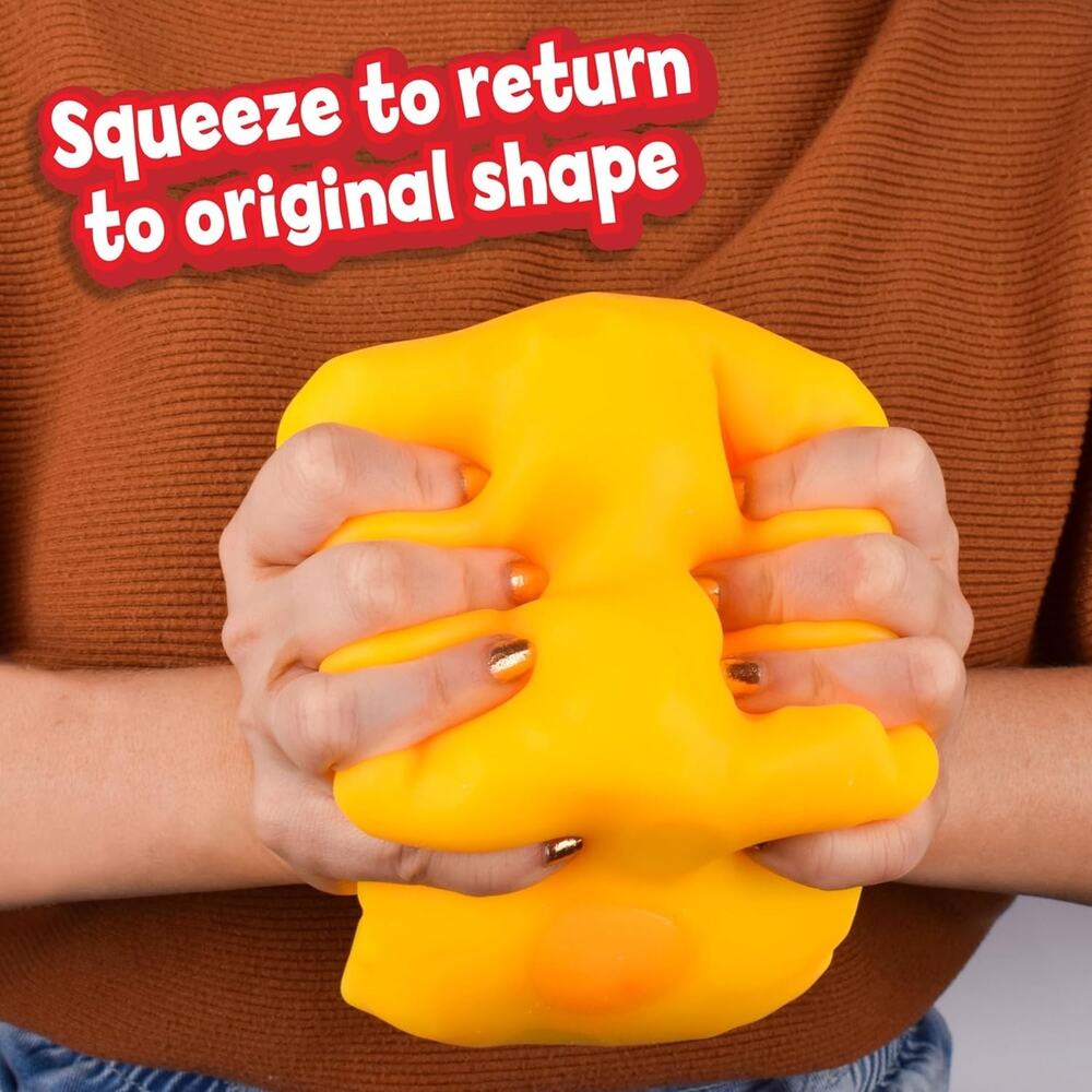 Giggle Zone Squeeze Cheese Block Large Squishy Sensory Fidget Stress Novelty Toy - Picture 6 of 10